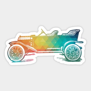 Rainbow old car 02 Sticker